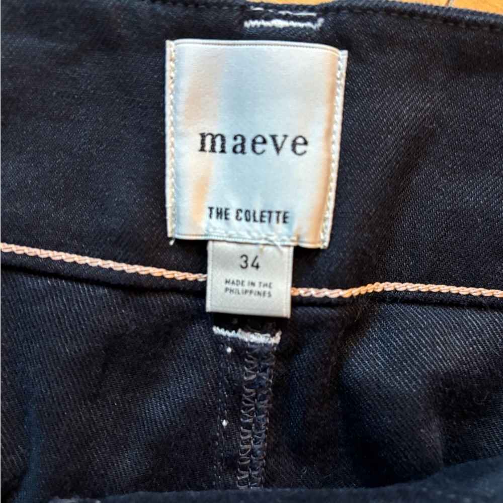 Anthropologie x Maeve The Colette Contrast-Stitch Linen Crop Wide-Leg Pants - Picture 6 of 10